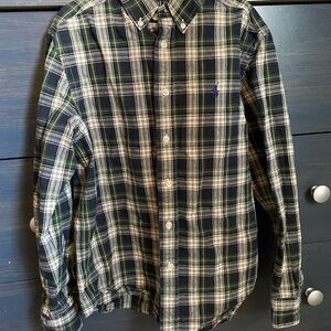Polo Ralph Lauren Navy and Green Plaid Shirt- boys size 10-12